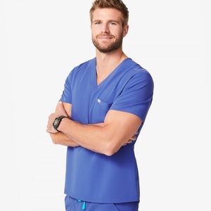 Mens Figs “Denim” Leon Scrub Top Medium